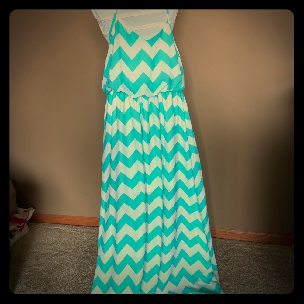 Turquoise Racerback Maxi Dress